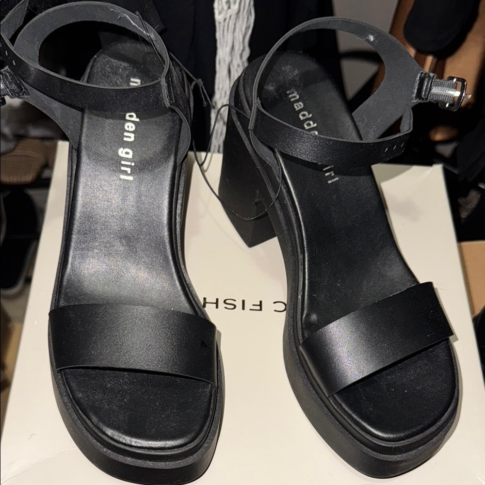 Madden Girl Black Heeled Sandals